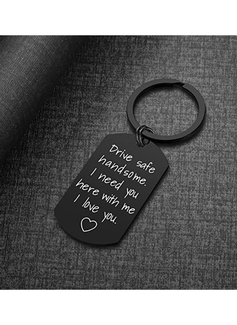 KASTWAVE Keychain for Boyfriend Drive Safe Handsome I Need You Here with Me Keychain Keyring Men Boyfriend Husband Jewelry Small Present  - Image 5