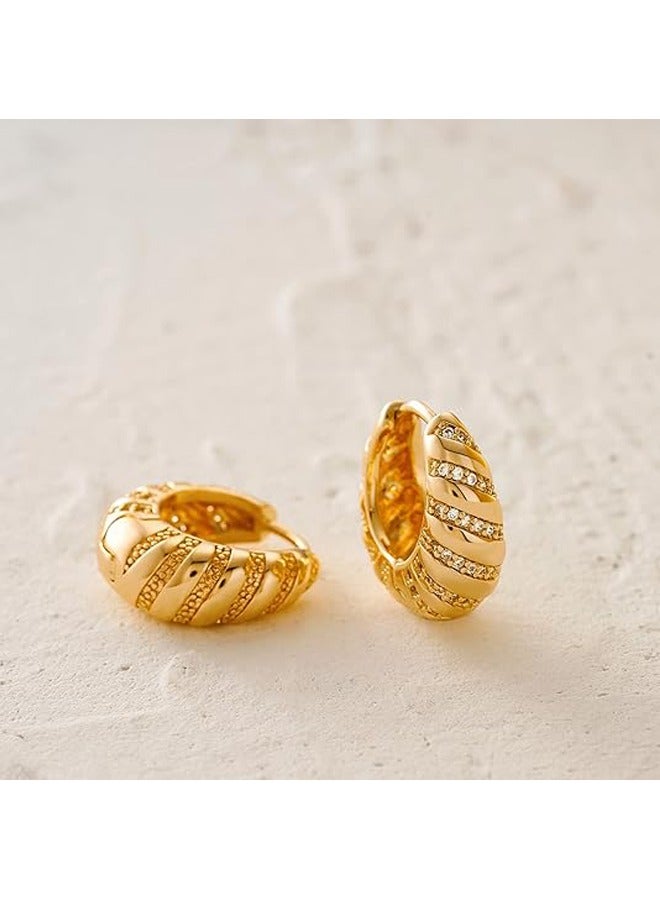 Women Huggie Earrings Gold Hoop 14K Gold Filled Small Simple Handmade Hypoallergenic Everyday Jewelry - Image 5