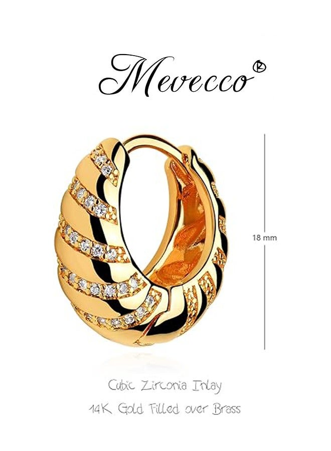 Women Huggie Earrings Gold Hoop 14K Gold Filled Small Simple Handmade Hypoallergenic Everyday Jewelry - Image 4