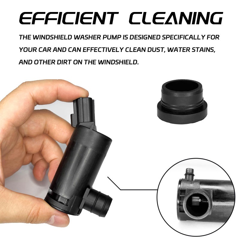 QKYS Windshield Washer Pump with Rubber Grommet, Replacement Windshield Washer Pumps OEM#89017059,173686, F7C617664AB WG-315, 8C3417664AA, Fit for Ford Escape,Mazda B2300, Mercury Monterey - Image 4