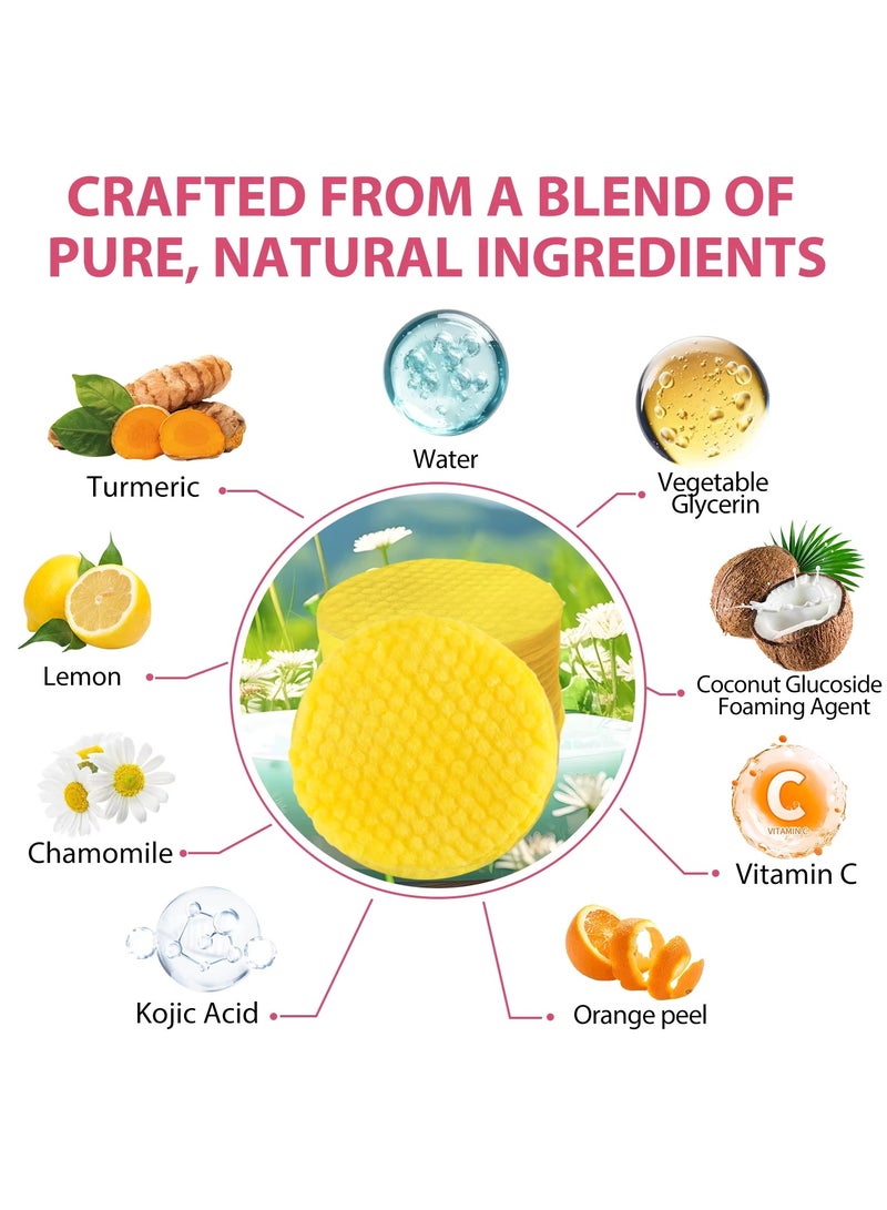 ALIVER 60 قطعة من وسادات تنظيف حمض الكوجيك والكركم للبقع الداكنة - Image 4