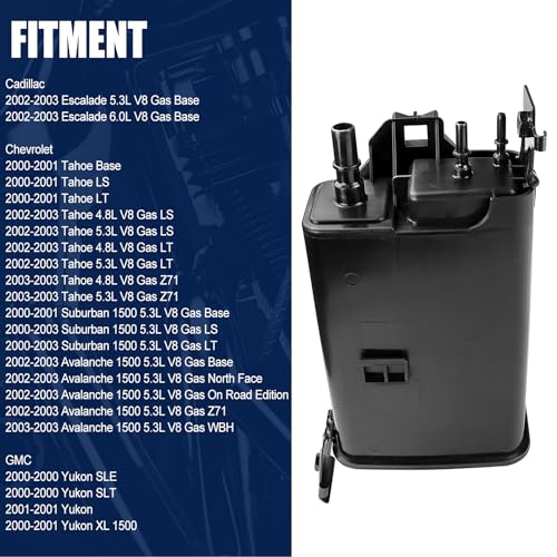 FEXON Fuel Evap Charcoal Vapor Canister Compatible with Chevy 2002-2003 Escalade Avalanche 1500 2000-2003 Suburban 1500 Tahoe 2000-2001 Yukon Yukon XL 1500 911-137 4B1586 215-407 15733604 - Image 3