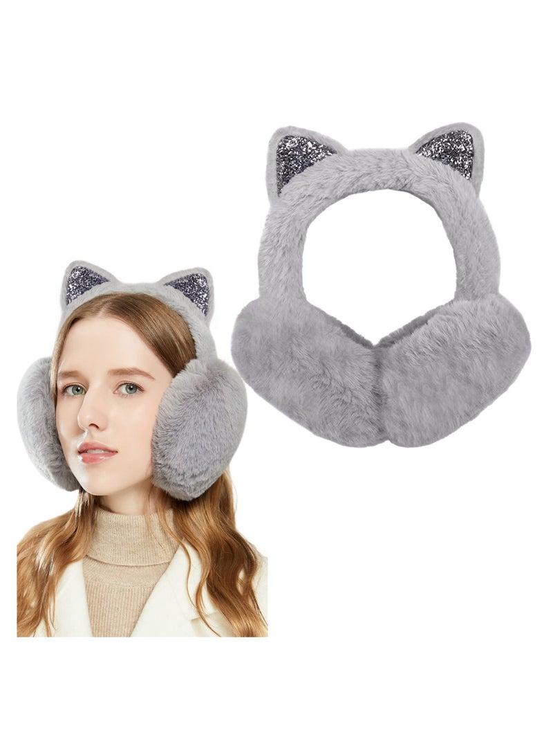 Cozy Faux Fur Winter Ear Muffs - Adjustable  Foldable Outdoor Ear Warmers for Men, Women  Kids (1/2 Pack) - Image 1