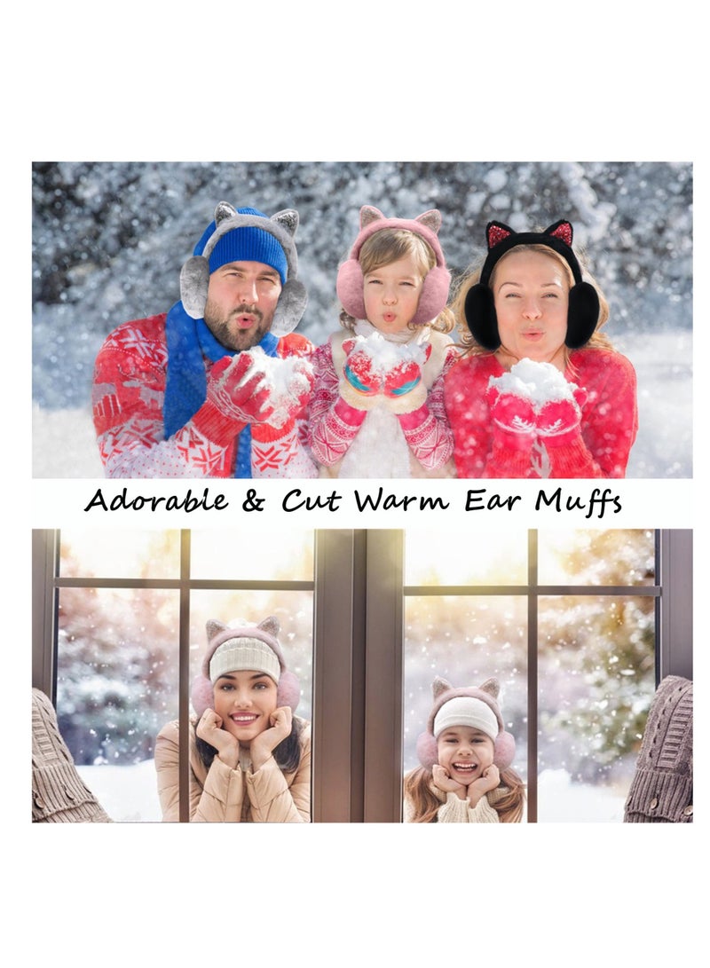 Cozy Faux Fur Winter Ear Muffs - Adjustable  Foldable Outdoor Ear Warmers for Men, Women  Kids (1/2 Pack) - Image 5
