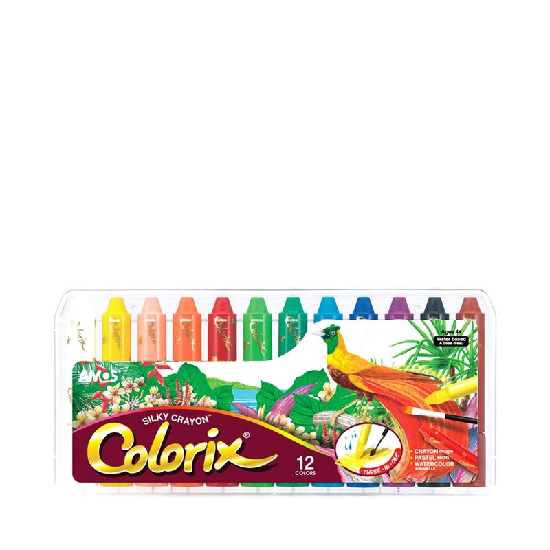 Amos Colorix Twistable Crayons in Plastic Case - Made in Korea (12) - Image 1