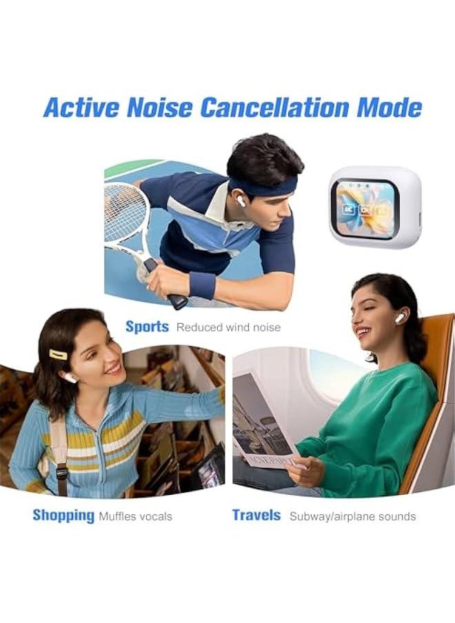 Generic - Active Noise Cancelling Smart Touch Screen Earbuds ANC Earphones Wireless Blue Tooth Ear Buds Head Phones Bluetooth In-Ear Headphones TWS True Wireless Earbuds for iPhone Android with Mic Touchscreen - Image 1