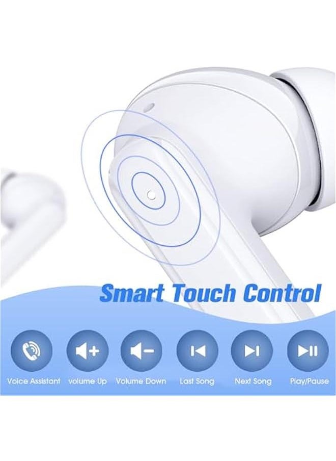 Generic - Active Noise Cancelling Smart Touch Screen Earbuds ANC Earphones Wireless Blue Tooth Ear Buds Head Phones Bluetooth In-Ear Headphones TWS True Wireless Earbuds for iPhone Android with Mic Touchscreen - Image 1
