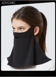 Joychic Sun Protection Mask Summer Driving and Riding Neck Protection Shawl Anti-ultraviolet Rays Dustproof Breathable Ice Silk Mask Black for Women  - Image 2