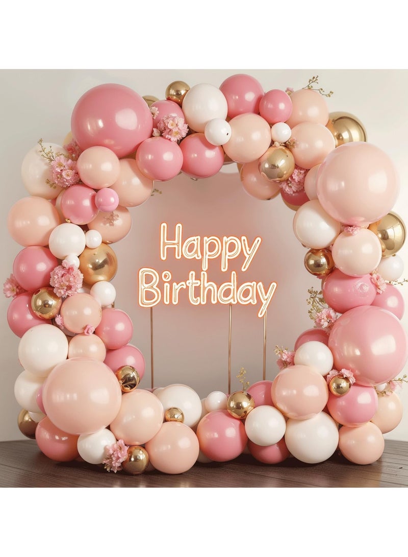 أحمر الخدود الوردي بالون عارية مجموعة اكليلا من الزهور ، والرمل الوردي الأبيض والذهب المعدني بالون عارية الطفل دش العروس دش عرس عيد ميلاد الحزب الديكور - Image 1