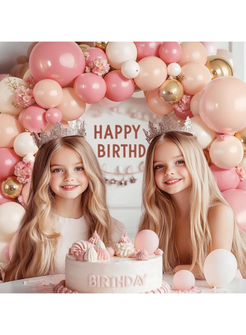 أحمر الخدود الوردي بالون عارية مجموعة اكليلا من الزهور ، والرمل الوردي الأبيض والذهب المعدني بالون عارية الطفل دش العروس دش عرس عيد ميلاد الحزب الديكور - Image 5