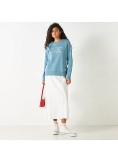 Lee Cooper Lee Cooper Logo Embroidered Sweatshirt with Long Sleeves  - Image 2
