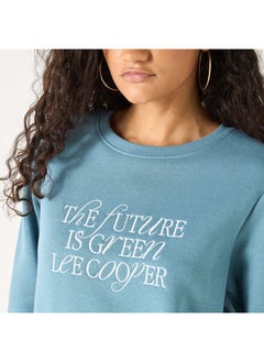 Lee Cooper Lee Cooper Logo Embroidered Sweatshirt with Long Sleeves  - Image 4