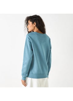 Lee Cooper Lee Cooper Logo Embroidered Sweatshirt with Long Sleeves  - Image 3