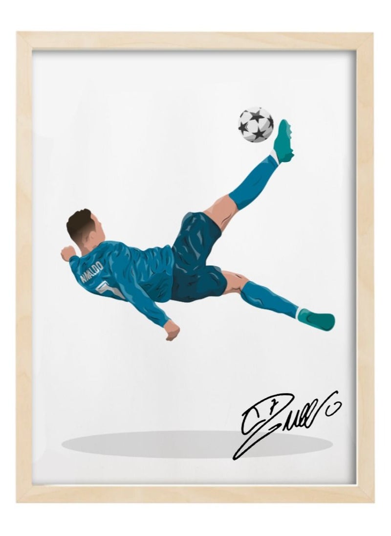 Boomah Accessories Ronaldo Bicycle Goal Autographed Poster with Frame 30x40cm 