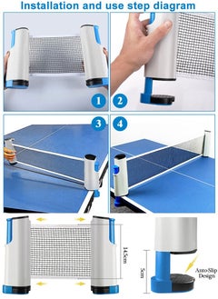 ISHWAZ Premium Retractable Table Tennis Net, Portable Ping Pong Net And Post 1.75M, Perfect for All Ping Pong Tables, Office Desk, Home Kitchen, Dining Table, Fits Any Tables, Easy To Install  - Image 3