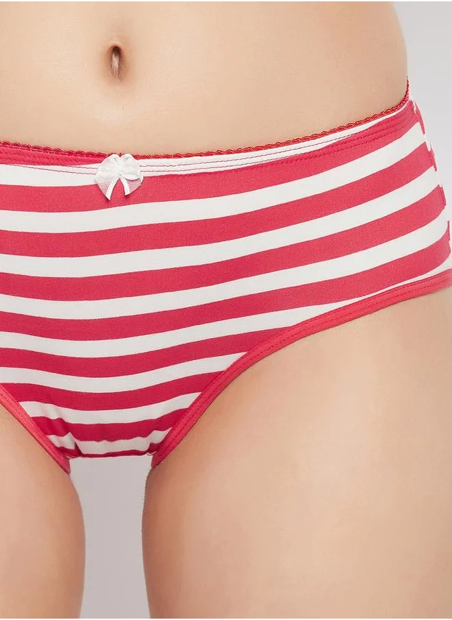 كلوفيا Clovia Pack of 3 - Striped Low Rise Cotton Bikini Briefs