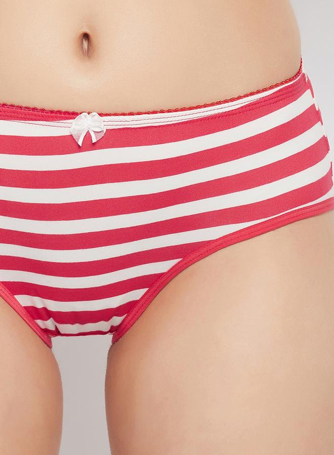 Clovia Pack of 3 - Striped Low Rise Cotton Bikini Briefs - Image 2