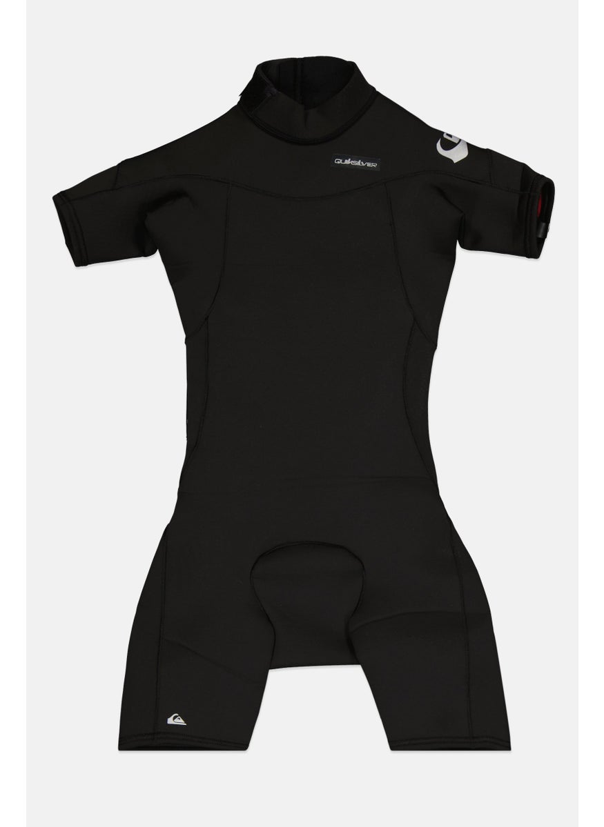 QUIKSILVER Kids Boy Long Sleeve Brand Logo Swimsuits, Black  - Image 1