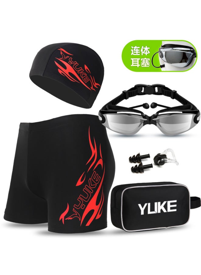 Men's Swim Trunks, Large Size, Men's Swimming Trunks, Men's Swimwear, Swimming Goggles, Swimming Cap Set, Swimming Equipment, Trendy Swim Trunks