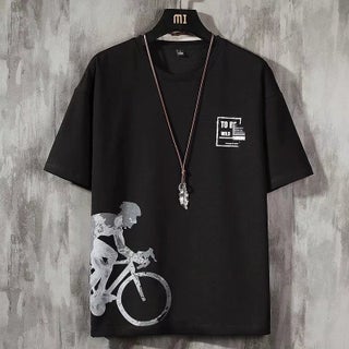 Short-sleeved mens thin simple 2024T-shirt new loose round neck summer ins tide Hong Kong style student mens stall wholesale Black [bicycle] short sleeve - pzsku/Z31976F8C6773991E9404Z/45/1746224743/9c31c23e-e8a2-4a86-b455-23432f3600c7