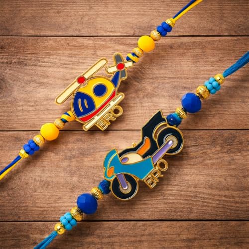 Riddhika Ventures Stylish Kids Rakhi (Set of 2) Gifts for Brother, Sister with Roli Chawal and Greeting Card (P20P21) - Image 4