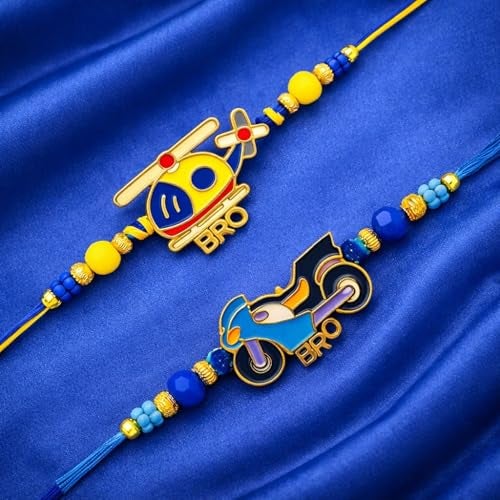 Riddhika Ventures Stylish Kids Rakhi (Set of 2) Gifts for Brother, Sister with Roli Chawal and Greeting Card (P20P21) - Image 5