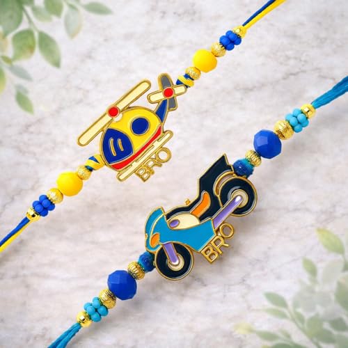 Riddhika Ventures Stylish Kids Rakhi (Set of 2) Gifts for Brother, Sister with Roli Chawal and Greeting Card (P20P21) - Image 3