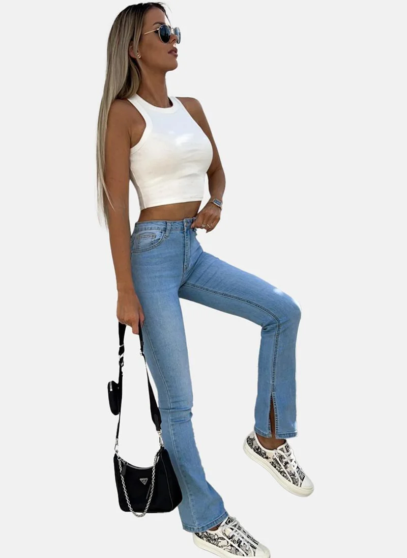 يونيكي Blue Slim Fit Clean Look High-Rise Jeans
