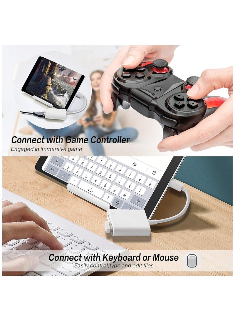 محول كاميرا USB مع منفذ شحن، محول OTG أنثى USB محمول مناسب لأجهزة iPhone وiPad، محول التوصيل والتشغيل لجهاز iPad يدعم قارئ البطاقات. - Image 5