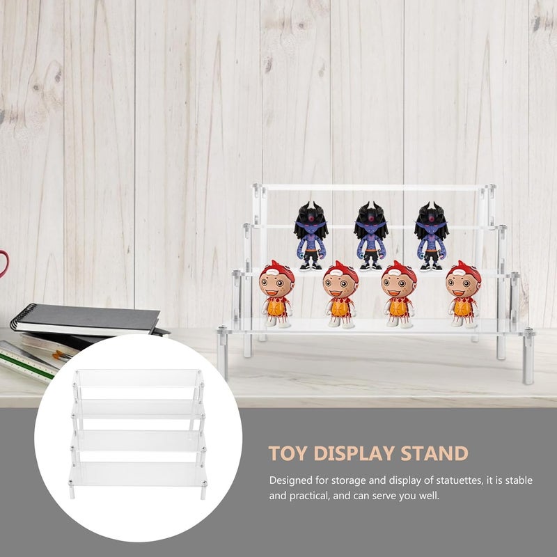 VOSAREA Acrylic Cosmetic Organizer Rack 4-tier Makeup Display Stand 30x8cm Nail Polish and Lipstick Holder for Home and Salon Storage - Image 4