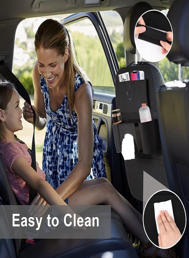LEELICHI Car Back Seat Organizer With Foldable Tray, Car Organiser and Storage Pockets, Seat Clip, Travel Backseat Organizer for Kids and Adults, Universal Fit for Most Vehicles - Image 4