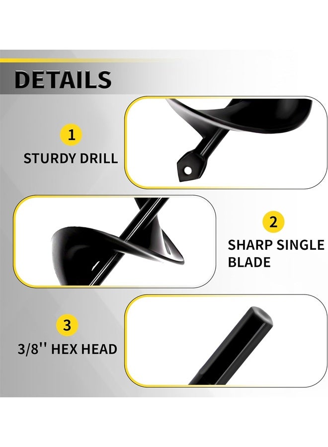 HQ-GAMING Auger Drill Bit for Planting, Garden Spiral Hole Drill for 3/8” Hex Drive Augers, Solid Shaft Hole Digger Easy Rapid Planter Post Hole Digger Power Garden Earth Auger for Planting Trees, Bulbs, Seedlings - Image 3
