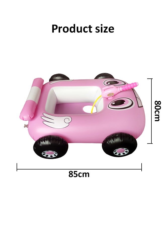 XIANGYU Inflatable Dummy Car Seat Pool Float With Squirt Gun For Kids Adorable Cartoon Children's Toy Car Raft With Backrest - Image 4