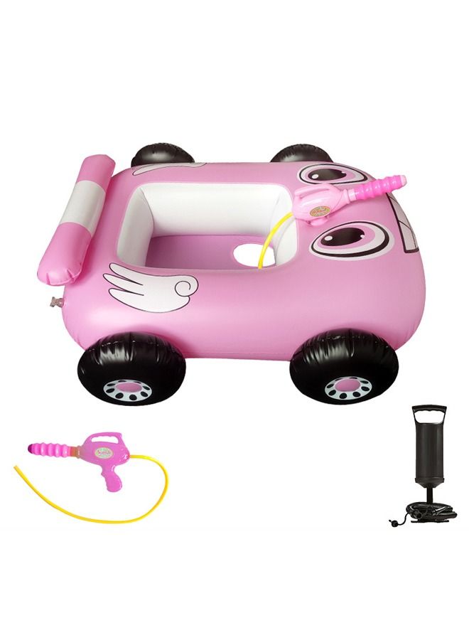 XIANGYU Inflatable Dummy Car Seat Pool Float With Squirt Gun For Kids Adorable Cartoon Children's Toy Car Raft With Backrest - Image 1