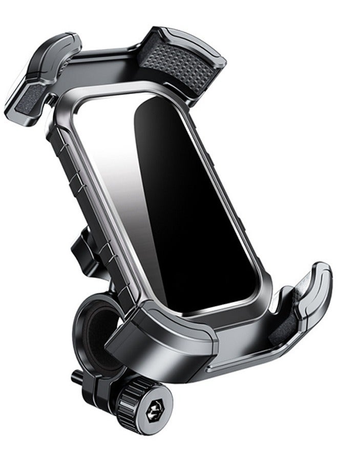 عام حامل هاتف للدراجة النارية، حامل هاتف جديد للدراجة 2024 لمقود الدراجة ومشبك للهاتف الخلوي للسكوتر ATV/UTV/لهاتف iPhone15 وجميع الهواتف 4.7-7 بوصة - Image 1