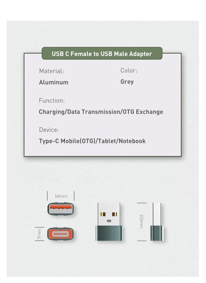 YUNSYE - Type C to USB Adapter,USB to USB C Adapter ,USB C Female to A Male Type C to USB Adapter Charger Converter, USB A to USB C Adapter Type C Adapter for iPad Pro Air AirPods, iPhone 14 Pro Max - Image 1