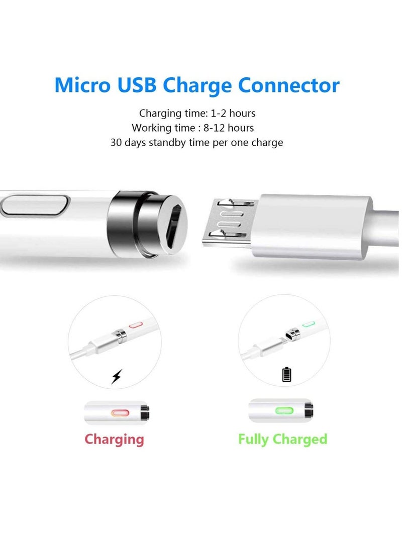 DUSALA Active Stylus Pen for Touch Screens 1.5mm Fine Point Rechargeable Digital Pencil Capacitive Pen Fine Point Stylus Pen Pencil Compatible with iPhone iPad and Other Tablets (White) - Image 4