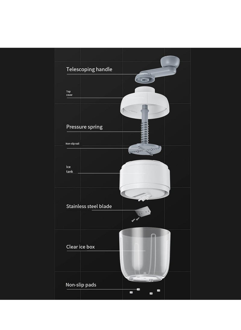 Hand Shaved Ice Machine Snow Cone Making Machine Ice Shaver Machine, Hand Crusher, Shaved Ice Machine for Family Party