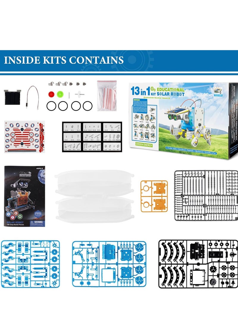 205Pcs Solar Robot Kit, 29-in-1 STEM Robot Science Kit Toys for Kids Aged 8-16, Educational DIY Assembly Creation Set with Solar Powered Motorised Engine, Science - Image 4