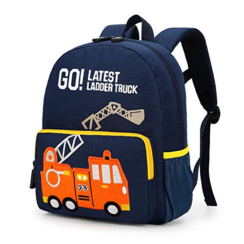 willikiva Car Dinosaur Kids Toddler Backpack for Boys and Girls Children Waterproof Preschool Bag(Excavator) - Image 1