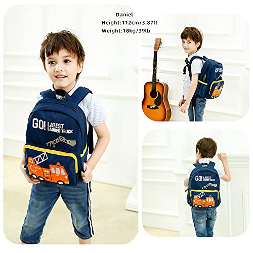willikiva Car Dinosaur Kids Toddler Backpack for Boys and Girls Children Waterproof Preschool Bag(Excavator) - Image 2