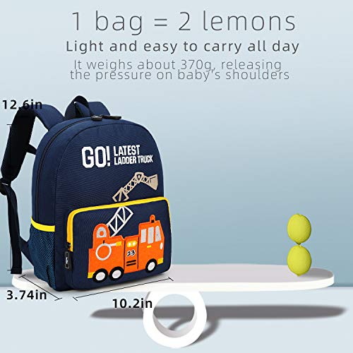 willikiva Car Dinosaur Kids Toddler Backpack for Boys and Girls Children Waterproof Preschool Bag(Excavator) - Image 3
