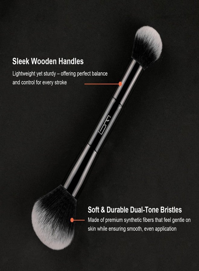 Brush Master 4Pcs Duo End Makeup Brushes, Foundation, Powder, Contour, Concealer, eye makeup Brush, Double-ended Multi-functional Synthetic Cosmetic Tools Makeup Brushes(Black) - Image 4