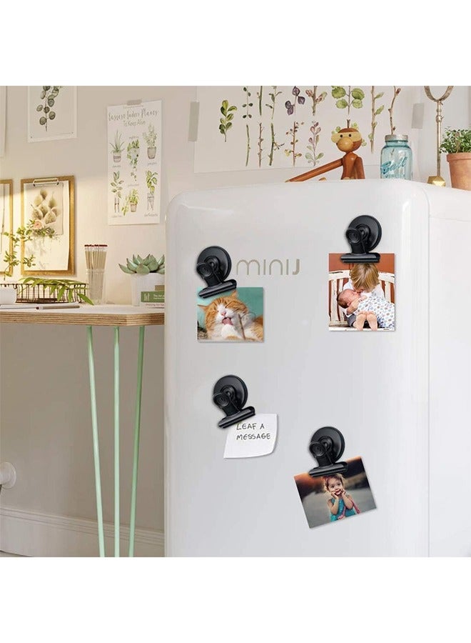 5 Pcs Magnet Clips, Heavy Duty Refrigerator Strong Magnet Clips, Magnetic Clips for Whiteboard Fridge Magnet for Kitchen Office Organizing (Black) - Image 4