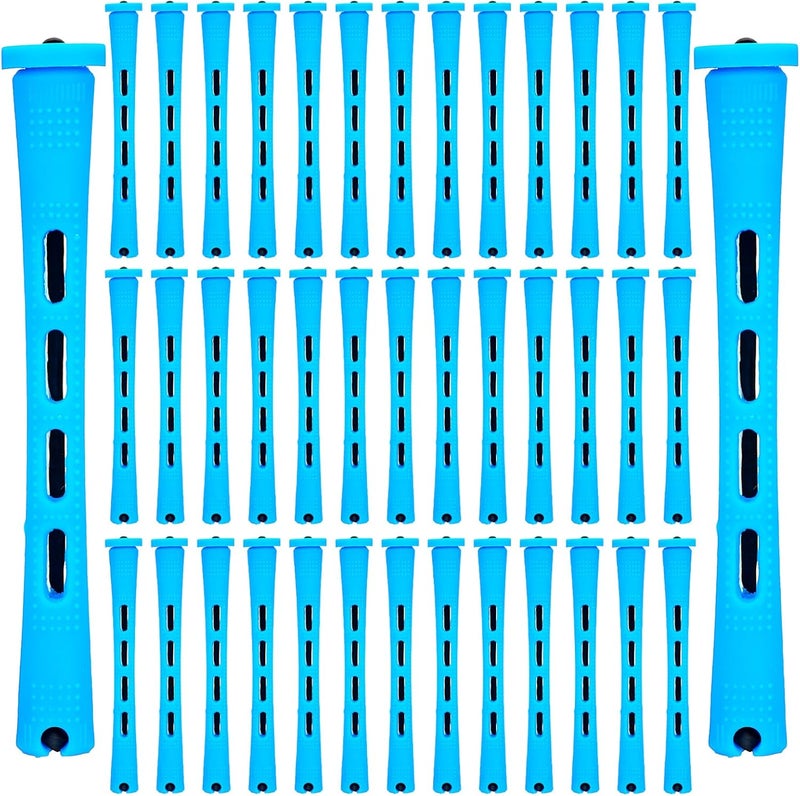 40pcs Perm Rods for Short Hair Small Plastic Cold Wave Rods Perm Rollers Curling Rod for Braids Small HairRollers for DIY Styling9Blue 047 Inches