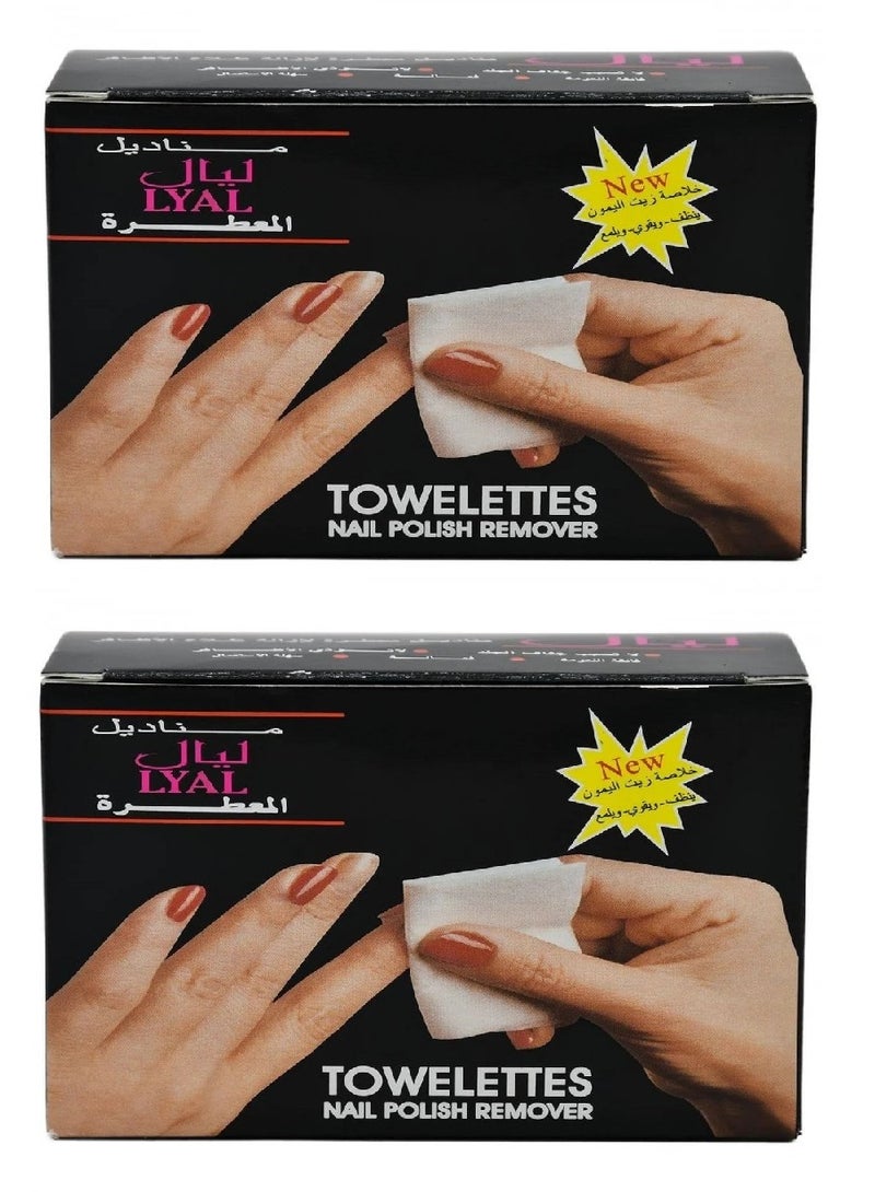 LYAL Two Pieces of Towelettes Nail Polish Remover 12 Pieces - Image 1