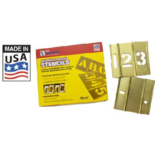 CH Hanson 2 in Brass Interlocking Stencils Letters and Numbers 92 Piece Set - Image 2
