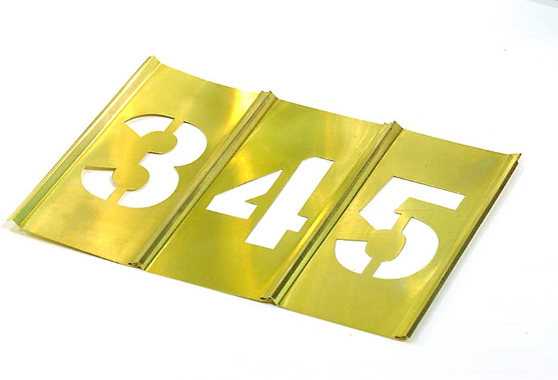 CH Hanson 2 in Brass Interlocking Stencils Letters and Numbers 92 Piece Set - Image 5