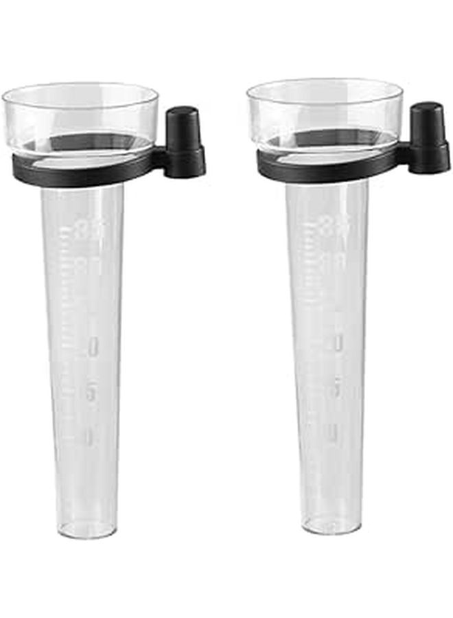 2pc Plastic Rain Gauge Measuring Cup Scale for Outdoor Weather Research - Image 1