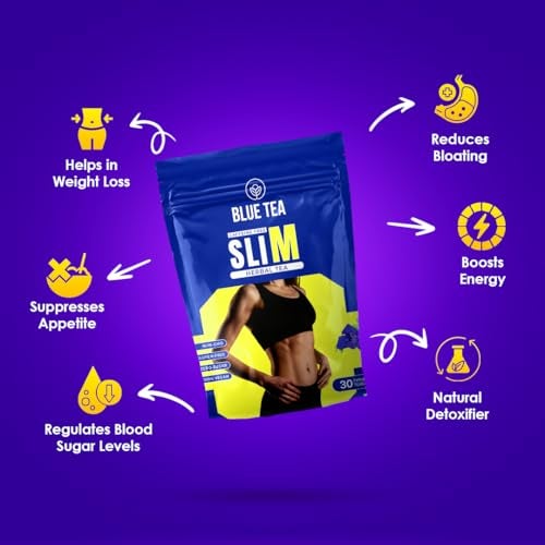 BLUE TEA - Slimming Tea - 30 Tea Bags - Plant Based | Get Slimmer Tummy | Weight Management - Caffeine Free - Zero Sugar - Non-Bitter | For Men And Women | Ziplock Pack - Image 3
